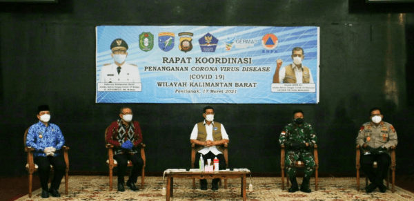Dipimpin Kepala BNPB, Pangdam XII/Tpr dan Forkopimda Ikuti Rakor Penanganan Covid-19 di Kalbar