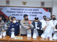 Empat Kilogram BB Dimusnahkan Polresta Tangerang Polda Banten Bersama Unsur Forkopimda Kabupaten Tangerang
