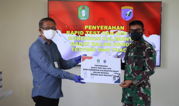 Pangdam XII/Tpr Terima Bantuan Rapid Test dan APD dari Gubernur Kalbar