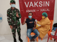 Sebanyak 280 Warga Binaan Wilayah Koramil Sengah Temila, Mendapatkan Vaksinasi Tahap Dua