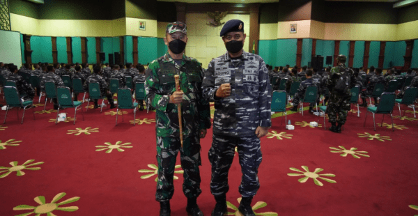 Korem 061/Sk Terima Dukungan 110 Nakes Puskes TNI AL dan 88 Relawan Menwa Kejar Target Vaksinasi Khusus Pelosok Kabupaten Bogor