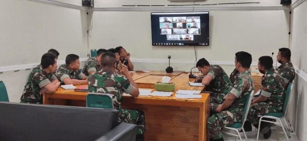 Dandim 1201/Mph, Melalui Vicon Bersama Jajaran Koramil Bahas Persiapan Penyaluran BTPKLW-TNI