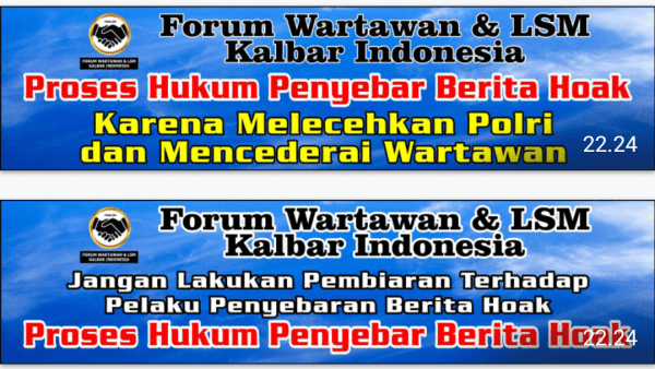 Tuntut Efek Jera kepada Pelaku Pembuat Berita Hoax, FW & LSM Kalbar Indonesia Siap Gelar Aksi Damai di Mapolda Kalbar