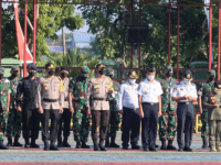 Kapolres Kubu Raya Hadir Dalam Apel Gelar Pasukan Pengamanan Kedatangan Presiden Republik Indonesia di Lapangan Tidayu Makodam XII Tanjung Pura