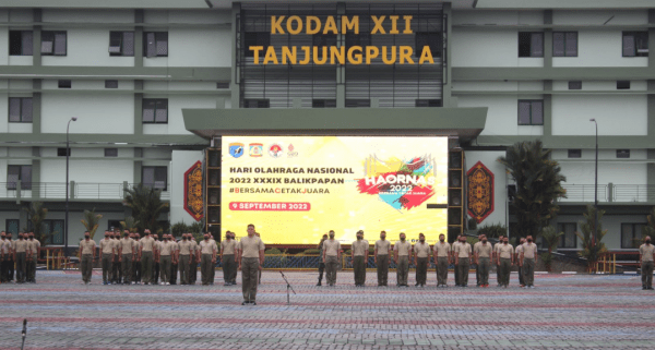 Gelorakan Semangat Olahraga, Prajurit dan PNS Kodam XII/Tpr Peringati HAORNAS ke-39