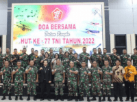 Peringati HUT ke-77 TNI, Kodam XII/Tpr Gelar Do’a Bersama