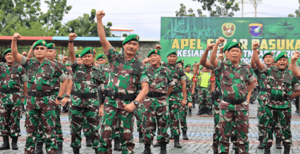 Antisipasi Perkembangan Situasi, Kodam XII/Tpr Ikuti Apel Gelar Kesiapsiagaan TNI AD TA 2022