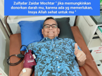 Zulfydar Zaedar Mochtar, Caleg DPRD Provinsi Kalbar yang Donor Darah 101 Kali Mendapat Penghargaan Pin Emas dari PMI