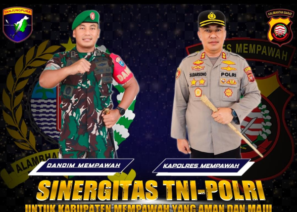 Sinergitas TNI-POLRI Makin Kokoh, Dandim dan Kapolres Kompak Pasang Banner Foto Bersama