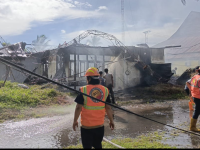 Kebakaran Hebat Menelan Gedung Sandi dan Telekomunikasi Sekretariat Daerah Kabupaten Mempawah