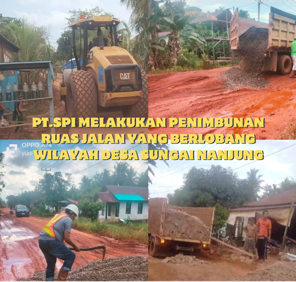 PT.SPI Dan Beberapa Perusahaan Perbaiki Ruas Jalan yang Rusak dan Berlobang