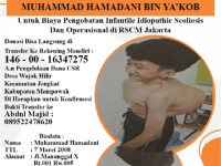 Bantu Muhammad Hamdani Lawan Infantile Idiopathic Scoliosis: Donasi Dibuka untuk Operasi di RSCM Jakarta