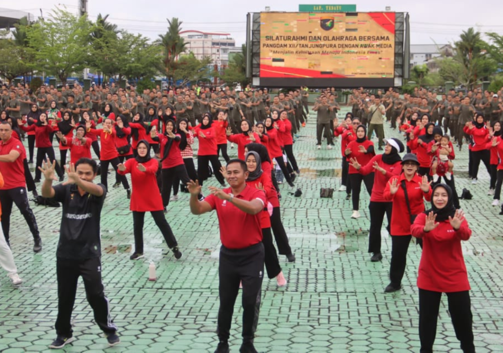 Silaturahmi dan Olahraga Bersama Pangdam XII/Tanjungpura dan Awak Media: Wujudkan Kemitraan Menuju Indonesia Emas