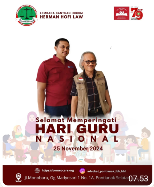 LBH Herman Hofi LAW Sampaikan Ucapan Selamat Hari Guru Nasional 2024