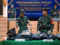 Danrem 121/Abw terima hasil operasi penggagalan penyelundupan Narkotika jenis Ganja sebanyak 12,290 kilogram