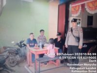 Patroli Siang Hari Samapta Polsek Menyuke Berikan Imbauan Kamtibmas Kepada Warga