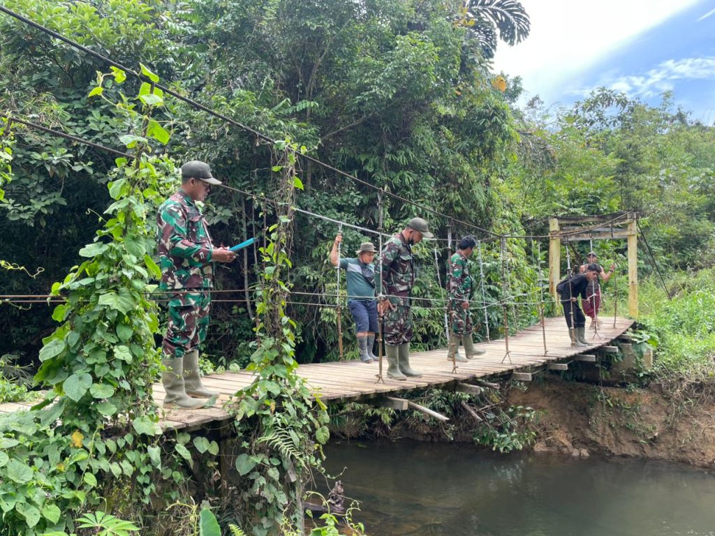 Akhiri Kesulitan Akses, Kodim 1209/Bengkayang Kawal Rencana Jembatan Gantung di Suti Semarang
