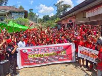 Dijaga Aparat, Aksi Penolakan Satgas Hutan di Meranti Berjalan Kondusif
