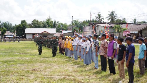 Bangga Jadi Bagian Penutupan TMMD, Pelajar Tampilkan Semangat Terbaik di Desa Sepang
