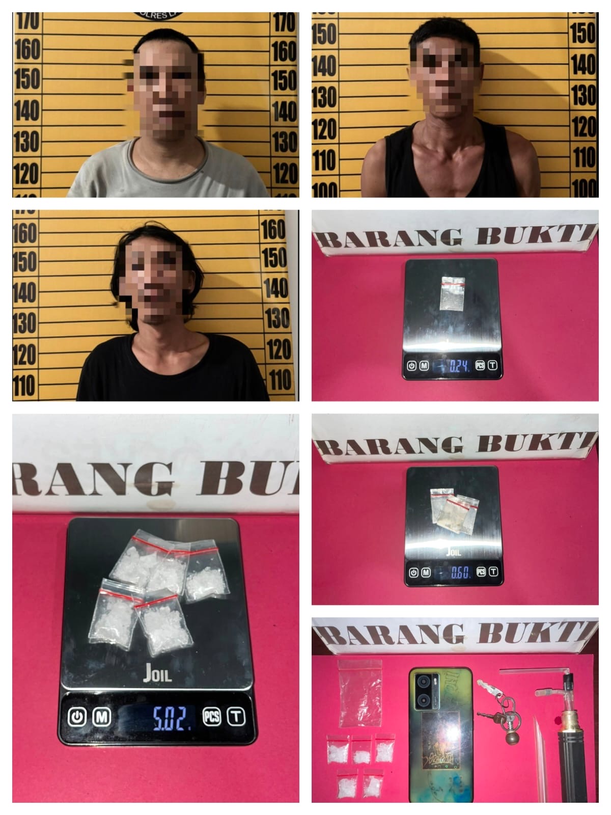 POLRES LANDAK TANGKAP 3 PENGEDAR SHABU DI NGABANG