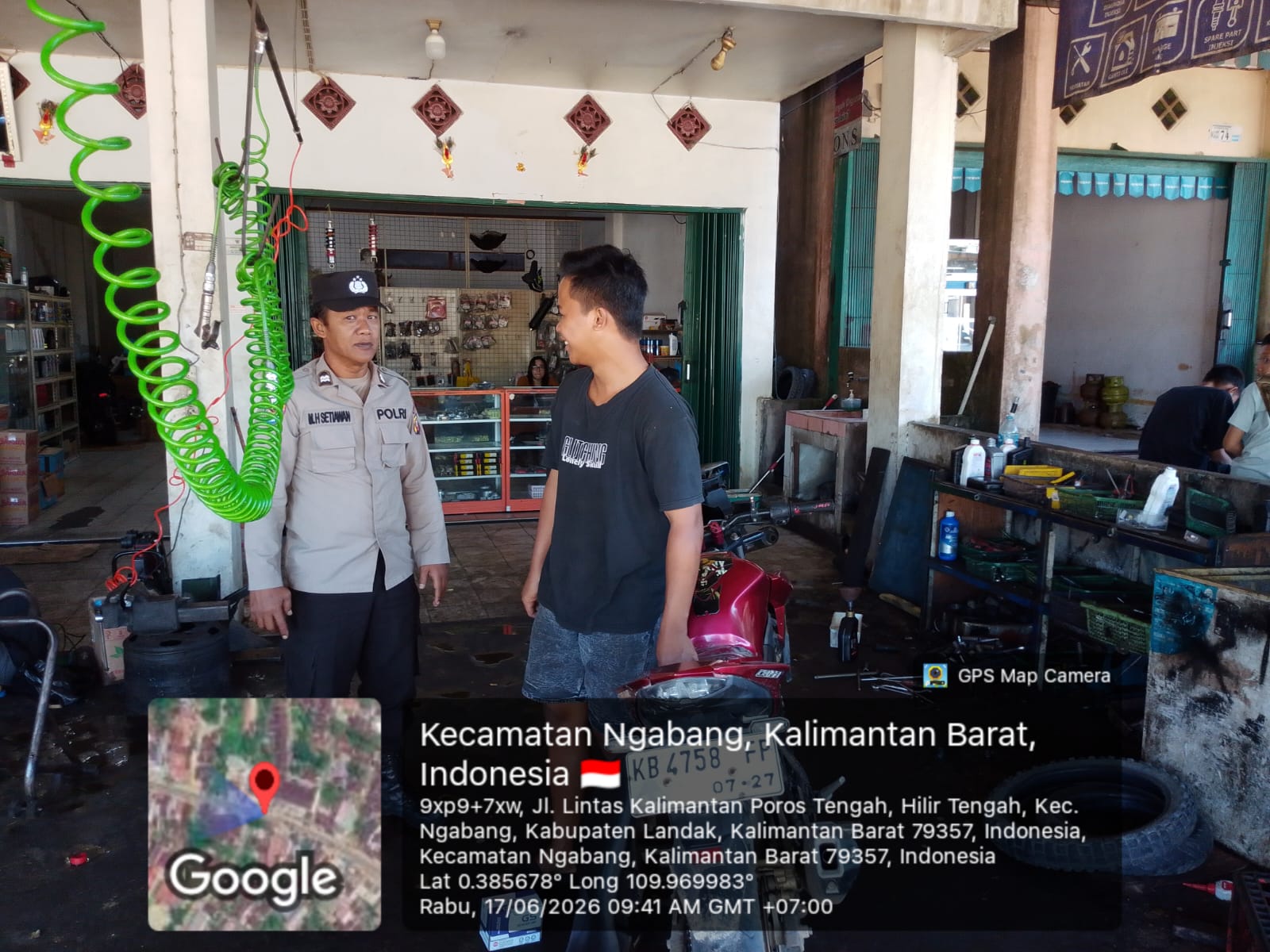 Cegah Penadahan Kendaraan Curian, Polsek Ngabang Sasar Bengkel Siang Hari