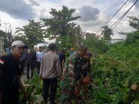 Peduli Keselamatan Warga, Babinsa Koramil 1201-01/Jungkat dan Bhabinkamtibmas Pangkas Ranting Pohon di Bahu Jalan