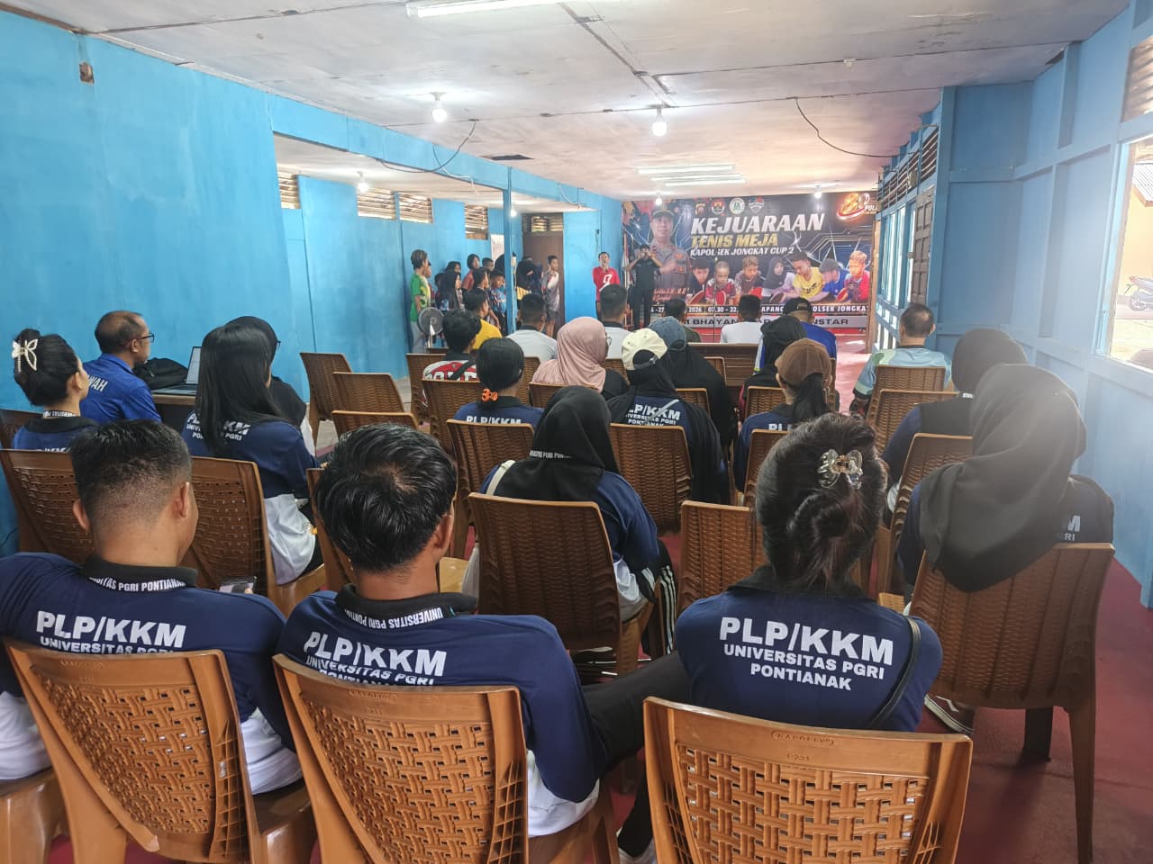 Danramil 1201-01/Jungkat Dukung Pembinaan Atlet Melalui Turnamen Tenis Meja Piala Kapolsek