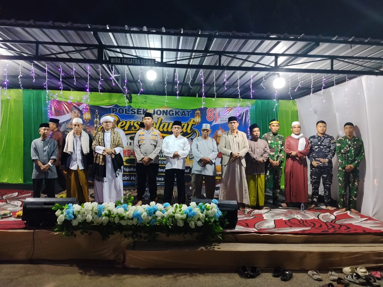 Hadiri Maulid Nabi di Mapolsek Jongkat, Koramil Perkuat Silaturahmi Bersama Warga
