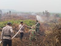 TNI-Polri Bergerak Cepat Jinakkan Karhutla di Sekabuk, Api Berangsur Padam