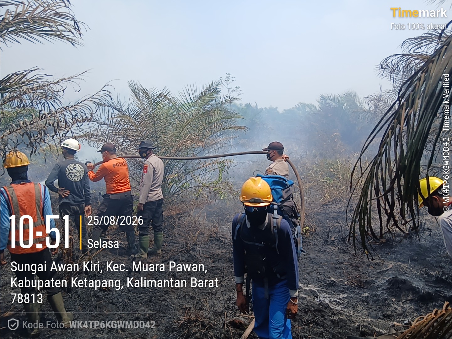 Polres Ketapang Sigap Tangani Karhutla di Sungai Awan Kiri, Api Berhasil Dipadamkan