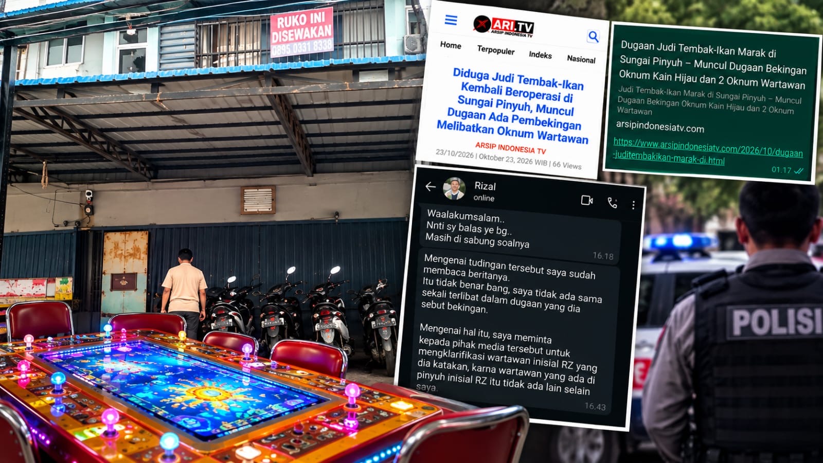 Polemik Perubahan Judul Pemberitaan Judi Tembak Ikan di Sungai Pinyuh, Polisi Diminta Periksa Lokasi